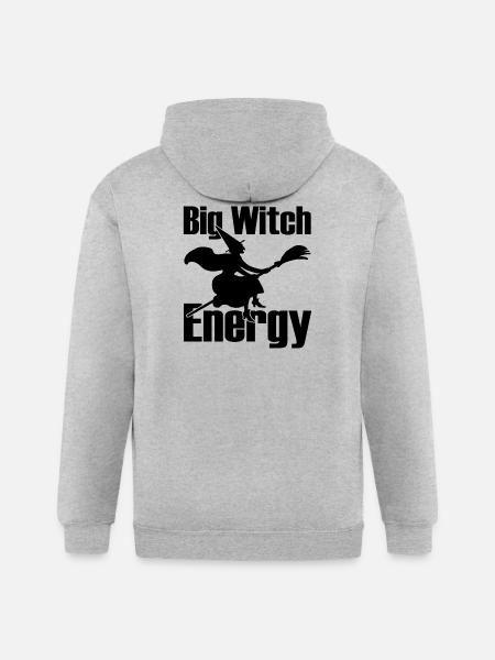 Big Witch Energy - Gildan Heavy Blend Adult Zip Hoodie - heather gray