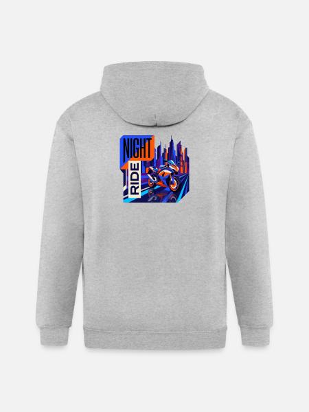 Night Ride Neon City - Gildan Heavy Blend Adult Zip Hoodie - heather gray