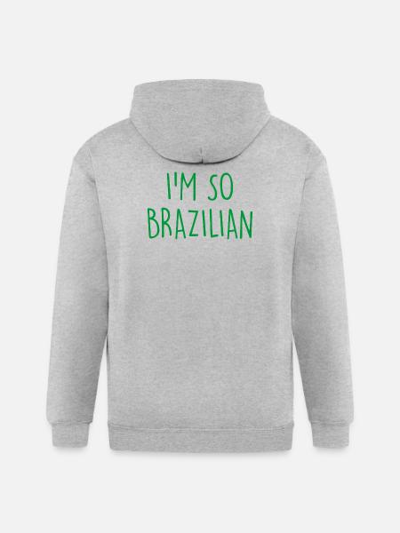 I'm so Brazilian Brazil - Gildan Heavy Blend Adult Zip Hoodie - heather gray
