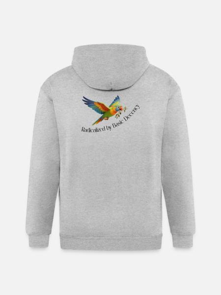 RADICALIZED BY BASIC DECENCY - Gildan Heavy Blend Adult Zip Hoodie - heather gray