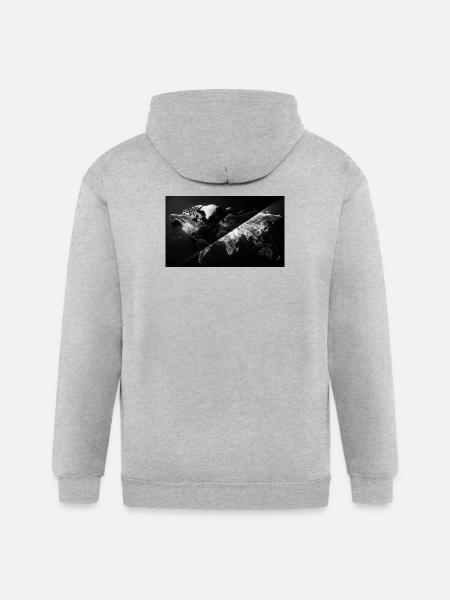 Global Network Map - Gildan Heavy Blend Adult Zip Hoodie - heather gray