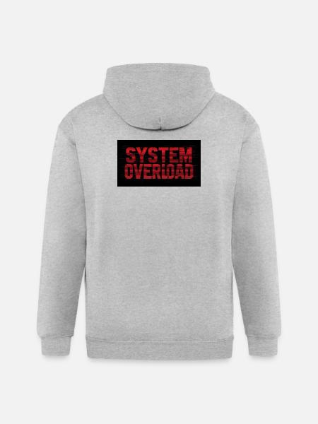 System Overload Glitch Text - Gildan Heavy Blend Adult Zip Hoodie - heather gray
