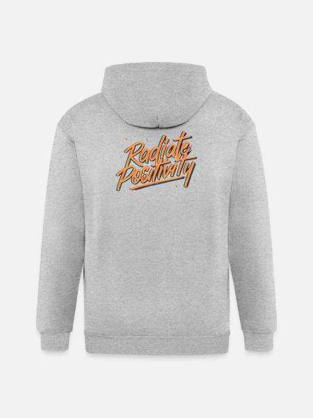 Radiate Positivity - Gildan Heavy Blend Adult Zip Hoodie - heather gray