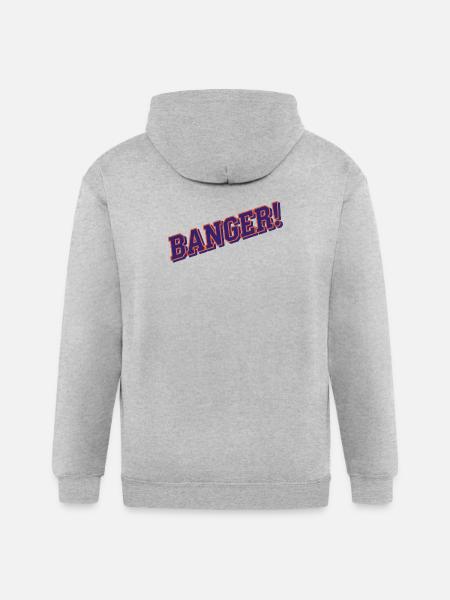Banger purple orange - Gildan Heavy Blend Adult Zip Hoodie - heather gray