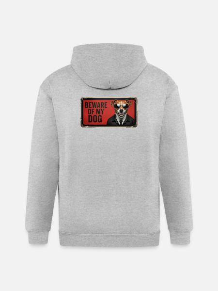 Beware of my dog - Gildan Heavy Blend Adult Zip Hoodie - heather gray