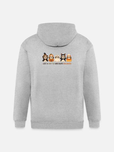 Halloween Shih Tzu Crew - Gildan Heavy Blend Adult Zip Hoodie - heather gray