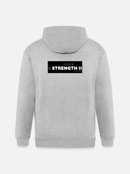 Coffee Strength Motivation Design - Gildan Heavy Blend Adult Zip Hoodie - heather gray