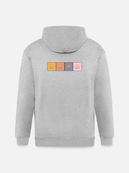 Cozy Comfy Quad Panels - Gildan Heavy Blend Adult Zip Hoodie - heather gray