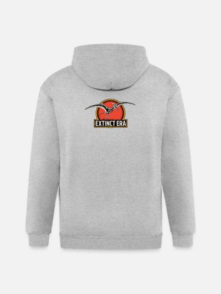 Prehistoric Pterosaur Extinction Logo - Gildan Heavy Blend Adult Zip Hoodie - heather gray