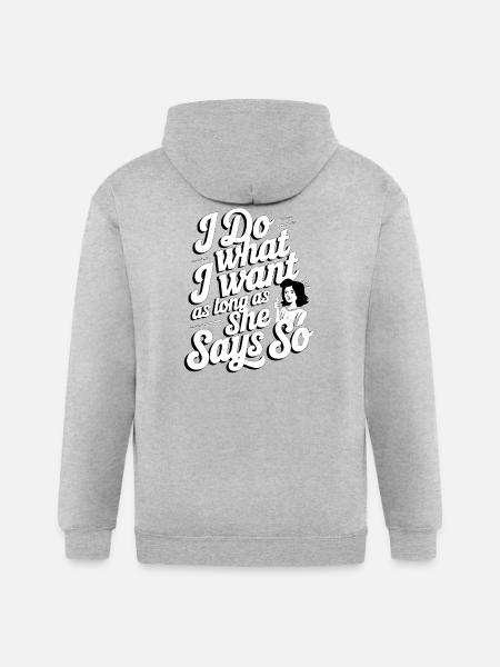Own It: She Says So - Gildan Heavy Blend Adult Zip Hoodie - heather gray