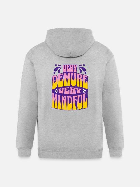 Very Demure, Very Mindful - Gildan Heavy Blend Adult Zip Hoodie - heather gray