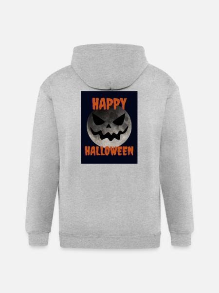 Happy Halloween - Gildan Heavy Blend Adult Zip Hoodie - heather gray