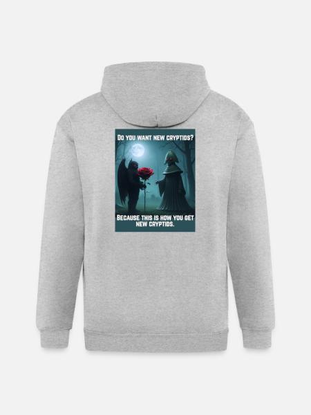 Mothman Romance - Gildan Heavy Blend Adult Zip Hoodie - heather gray