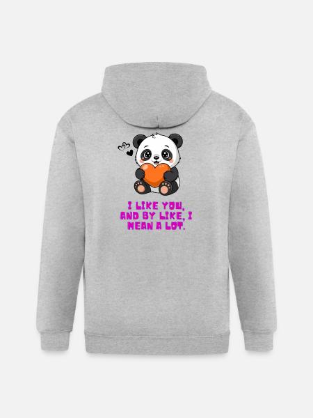 Liking Somebody - Gildan Heavy Blend Adult Zip Hoodie - heather gray