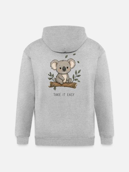 Take it easy - Gildan Heavy Blend Adult Zip Hoodie - heather gray