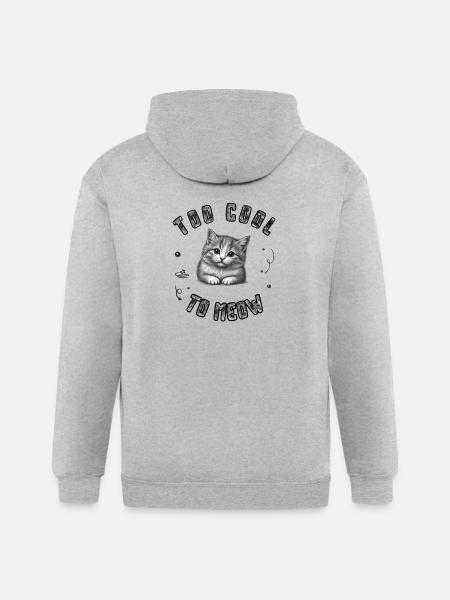 Kitten in a Cosmic Ring - Gildan Heavy Blend Adult Zip Hoodie - heather gray