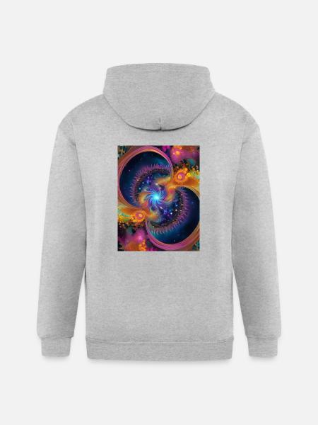 Fractal universe - Gildan Heavy Blend Adult Zip Hoodie - heather gray