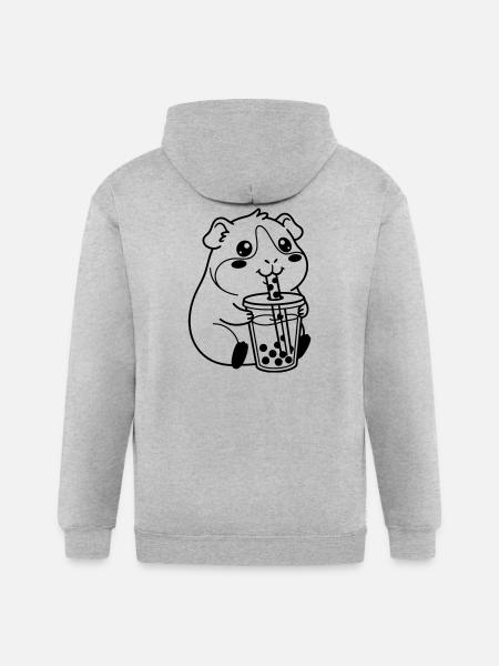 bubble tea - Gildan Heavy Blend Adult Zip Hoodie - heather gray