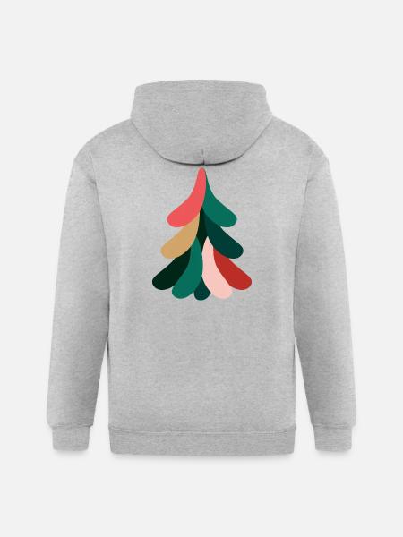 Vivid Abstract Evergreen – Christmas - Gildan Heavy Blend Adult Zip Hoodie - heather gray