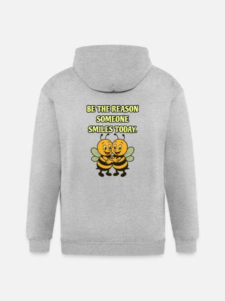 Bee The Reason - Gildan Heavy Blend Adult Zip Hoodie - heather gray