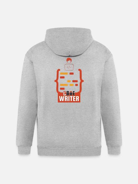 Code Writer Emblem - Gildan Heavy Blend Adult Zip Hoodie - heather gray