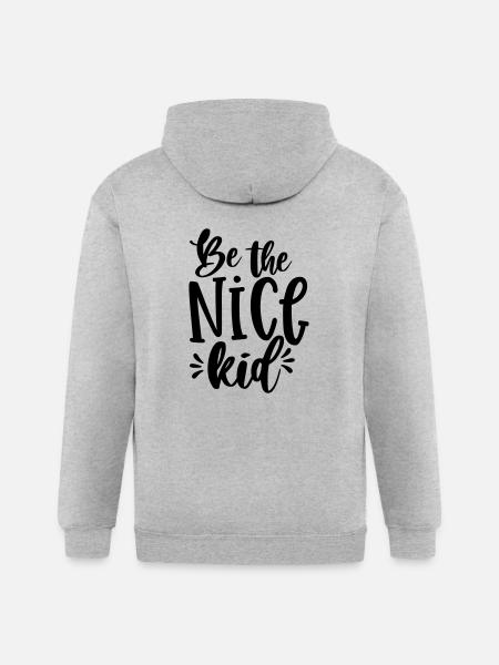 Be The Nice Kid - Gildan Heavy Blend Adult Zip Hoodie - heather gray