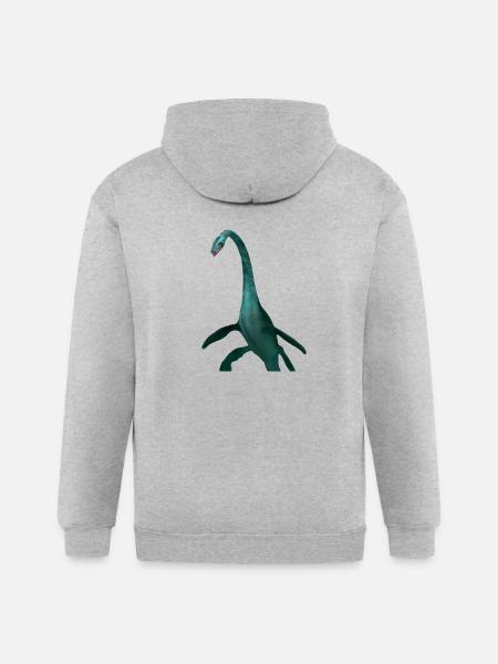 Emerald Long Neck Dino Tee - Gildan Heavy Blend Adult Zip Hoodie - heather gray