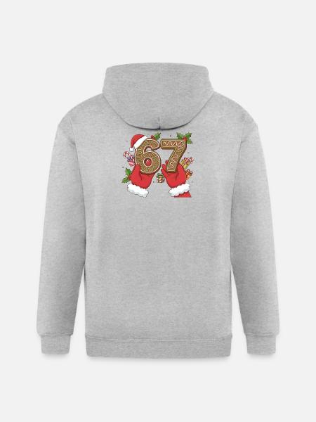 Holiday Gingerbread 6 7 Meme - Gildan Heavy Blend Adult Zip Hoodie - heather gray