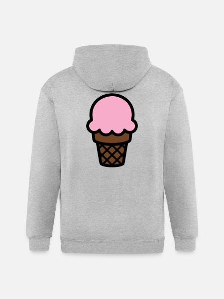 Ice Cream Cone Icon - Gildan Heavy Blend Adult Zip Hoodie - heather gray