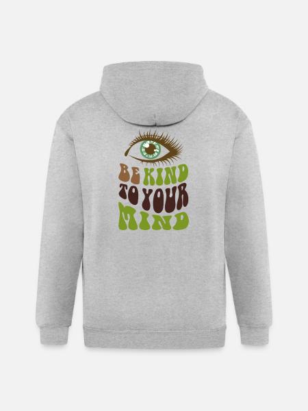 Be kind to your mind  - Gildan Heavy Blend Adult Zip Hoodie - heather gray