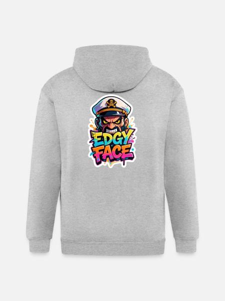 Edgy Face Sailor - Gildan Heavy Blend Adult Zip Hoodie - heather gray