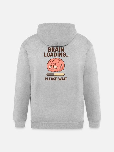 Brain Loading Please Wait - Gildan Heavy Blend Adult Zip Hoodie - heather gray