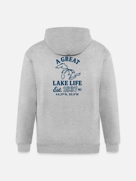 It's a Great Lake Life - Gildan Heavy Blend Adult Zip Hoodie - heather gray