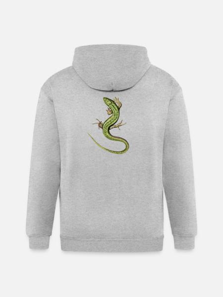 Emerald Salamander Illustration - Gildan Heavy Blend Adult Zip Hoodie - heather gray