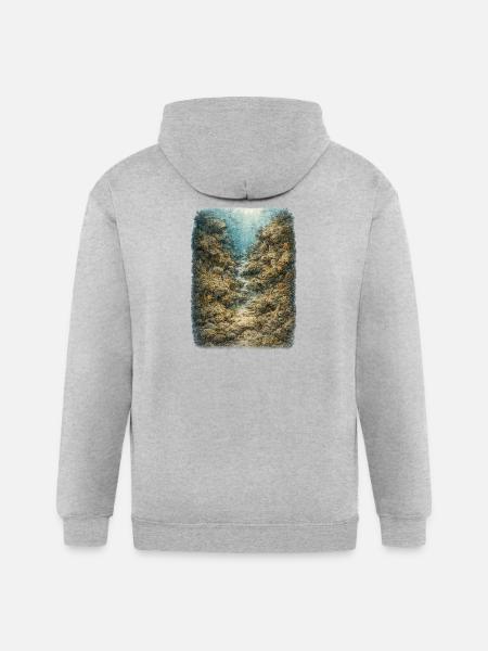 Hidden Ocean Animals - Gildan Heavy Blend Adult Zip Hoodie - heather gray