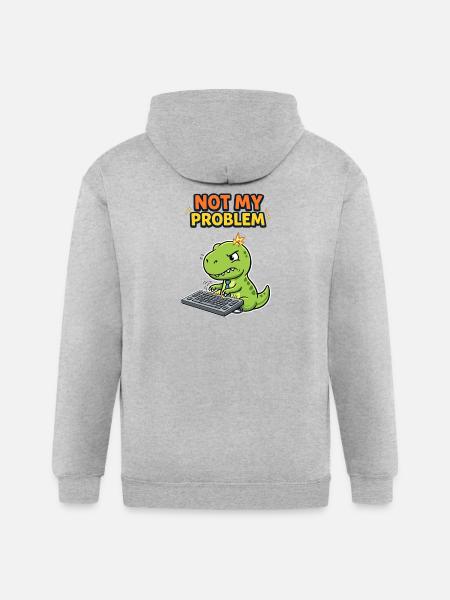Not My Problem Dino - Gildan Heavy Blend Adult Zip Hoodie - heather gray