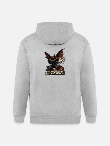 Mothman Drones  - Gildan Heavy Blend Adult Zip Hoodie - heather gray
