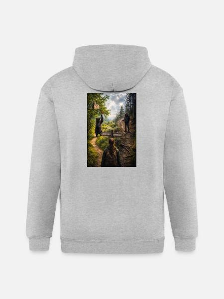 Choose the bear - Gildan Heavy Blend Adult Zip Hoodie - heather gray
