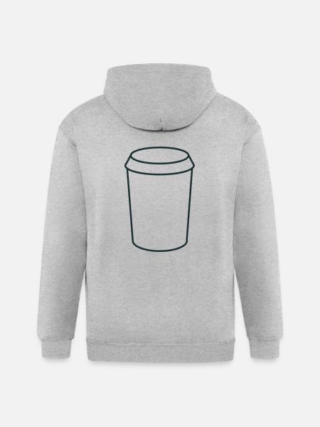 basic coffee cup - Gildan Heavy Blend Adult Zip Hoodie - heather gray