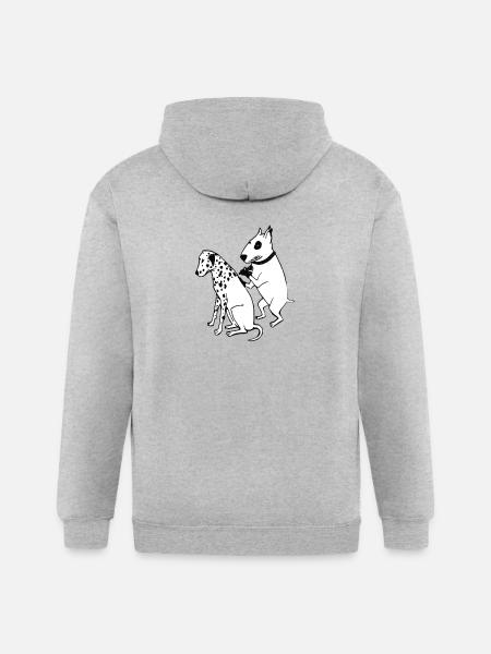 DALMATIAN DOG, TATTOO - Gildan Heavy Blend Adult Zip Hoodie - heather gray