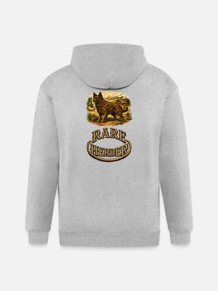Rare Herder: Rustic Wolfdog Scene - Gildan Heavy Blend Adult Zip Hoodie - heather gray
