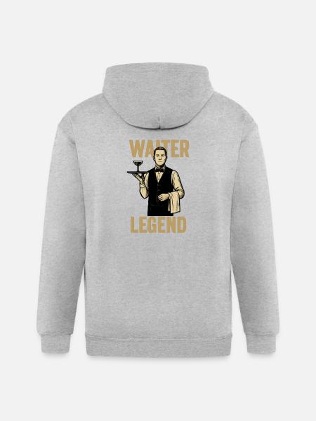Waiter Legend - Gildan Heavy Blend Adult Zip Hoodie - heather gray