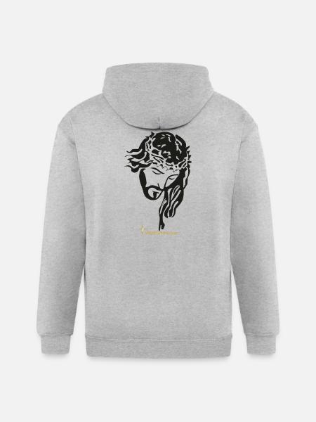 JESUS - Gildan Heavy Blend Adult Zip Hoodie - heather gray