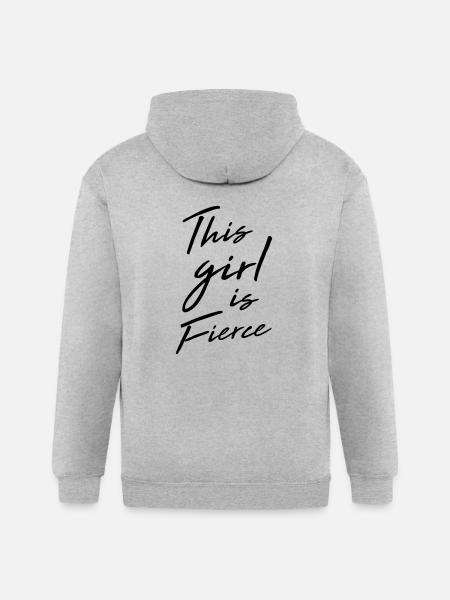 This Girl is Fierce - Gildan Heavy Blend Adult Zip Hoodie - heather gray - Back