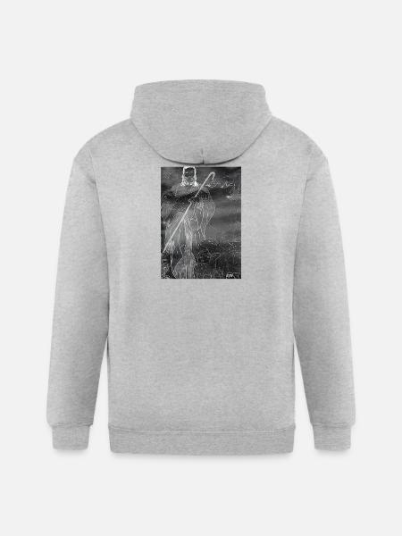 Good Shepherd - Dark Image - Gildan Heavy Blend Adult Zip Hoodie - heather gray