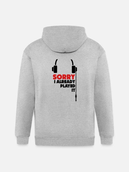 sorry_i_already_played_it_3 - Gildan Heavy Blend Adult Zip Hoodie - heather gray
