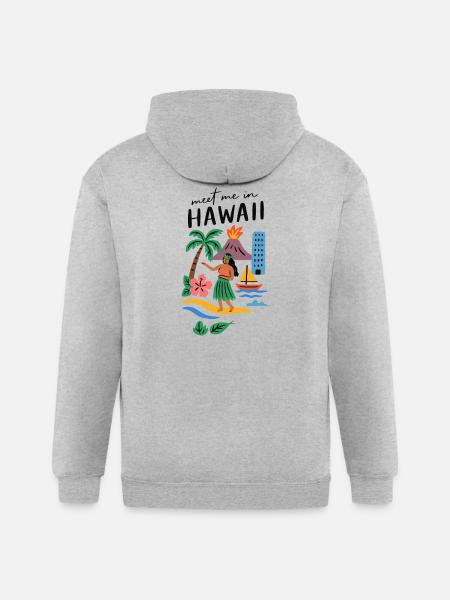 Hawaii Adventure Summer Tee - Gildan Heavy Blend Adult Zip Hoodie - heather gray