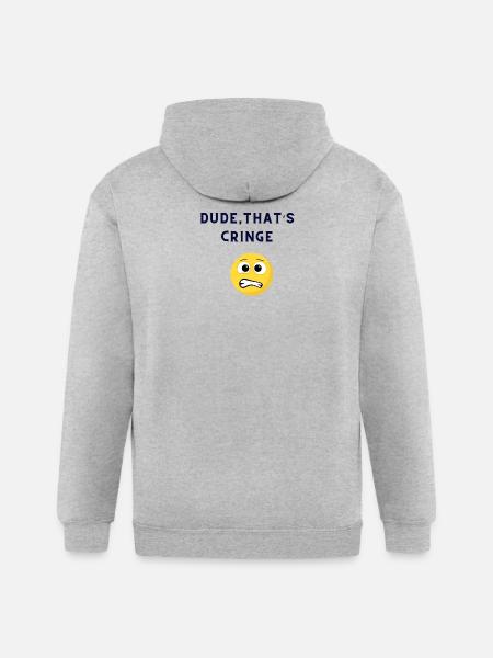 DUDE-THATS_CRINGE - Gildan Heavy Blend Adult Zip Hoodie - heather gray