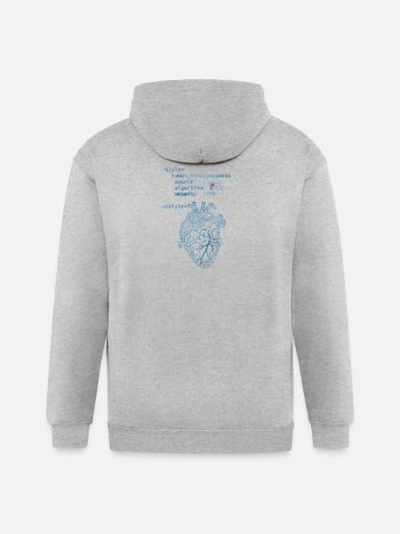 CodeHeart Anatomy Illustration - Gildan Heavy Blend Adult Zip Hoodie - heather gray