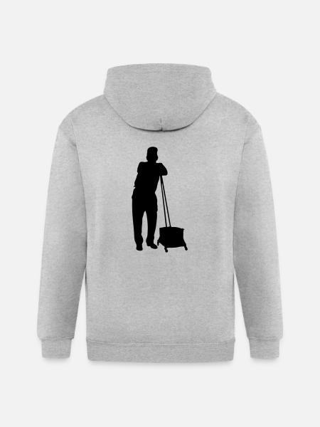 janitor - Gildan Heavy Blend Adult Zip Hoodie - heather gray